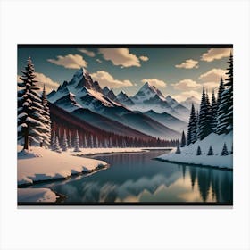 A Glacial Embrace: Winter Landscape 3 Canvas Print