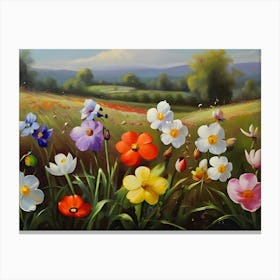 Spring Flowers Oil Painting 15 Canvas Print