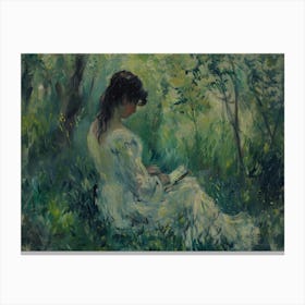 Woman Reading A Book 3 Canvas Print