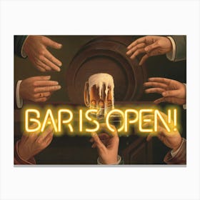 Bar is open vintage altered art Canvas Print