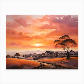 Sunset In The Country paintings art print Canvas Print