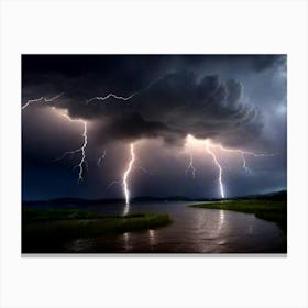 Lightning Over Water Canvas Print