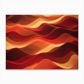 Abstract Background With Flowing, Wavy Lines In Shades Of Red, Orange, And Yellow, Creating A Dynamic And Fiery Effect Canvas Print