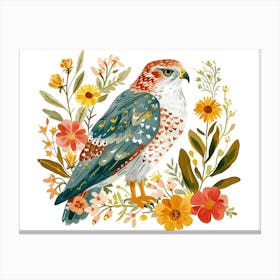 Little Floral Hawk 3 Canvas Print