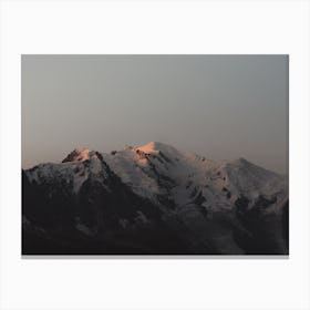 Dusk Over Snowy Peak Canvas Print