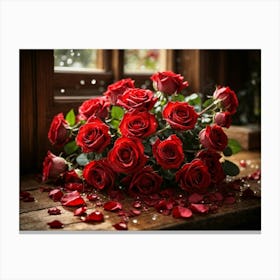 4photoreal An Incredibly Detailed 16k Image Of A Bouquet Of Red 0 Canvas Print