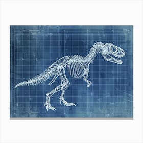 Utahraptor Dinosaur Skeleton Blueprint Canvas Print
