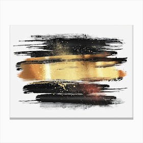 Gold And Black Abstract Painting 67 Canvas Print