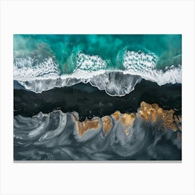 Aerial View Of The Ocean in Iceland Canvas Print