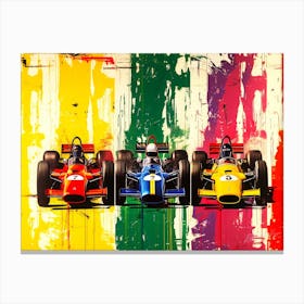 Auto Racing Types - 3 Racing Cars Canvas Print
