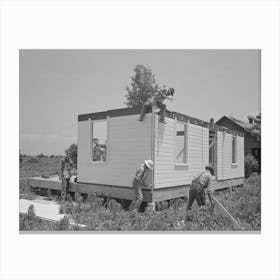 Southeast Missouri Farms Project, House Erection, Fastening Panels On The Corner By Russell Lee Canvas Print