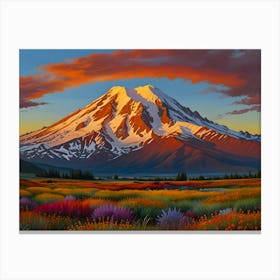 Crimson Clouds over the Valley Canvas Print