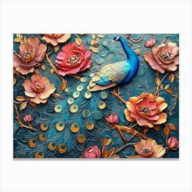 Peacock Painting 21 Canvas Print