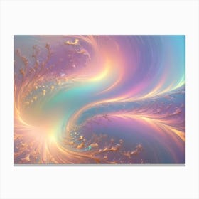 Abstract Background With Swirling, Feathery Forms In Shades Of Pink, Blue, And Gold, Creating A Celestial And Ethereal Effect Canvas Print