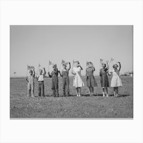 Flag Drill For Entertainment At End Of School Term At The Fsa (Farm Security Administration) Camp For Farm Workers Canvas Print