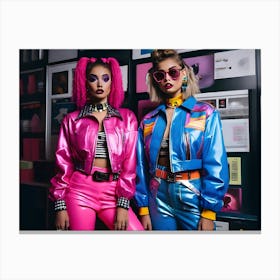 Two Women In 90s Fashion Canvas Print