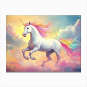 Unicorn In The Sky Canvas Print