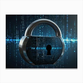 Padlock On A Digital Background Canvas Print