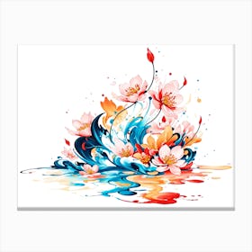 Abstract Paint Splash Flower Arrangement 12 Canvas Print