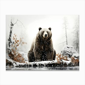 Serene Strength Bear In Nature Canvas Print