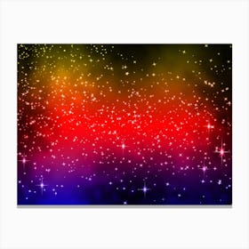 Blue, Red, Yellow Shining Star Background Canvas Print