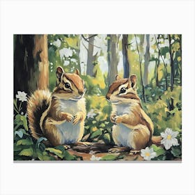 Chipmunks In The Woods Canvas Print