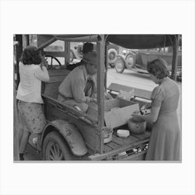 Mexican Lunch Wagon Serving Tortillas And Fried Beans To Workers In Pecan Shelling Plant, San Antonio, Texas By Canvas Print