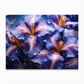 Blue Iris Flowers 2 Canvas Print