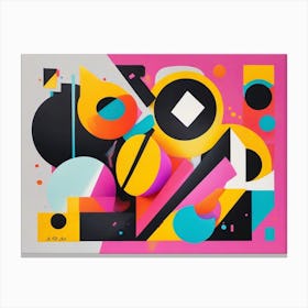 Abstract Illustration Of Shapes In Vivid Colors 1 Canvas Print