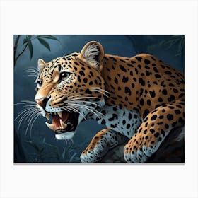 Leopard In The Jungle 2 Canvas Print