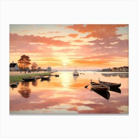 Sunset On The Water Canvas Print
