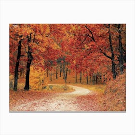 Warm Forest Leaves Canvas Print