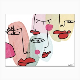 Abstract Faces Of Group Of People Canvas Print