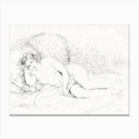 Woman Reclining, To The Left (1906), Pierre Auguste Renoir Canvas Print