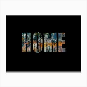 Home Poster Vintage Forest Photo Collage 2 Canvas Print