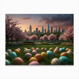 Easter Eggs In The Park 1 Canvas Print