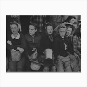 High School Girls Who Are Going To The Pea Fields, Nampa, Idaho By Russell Lee Canvas Print