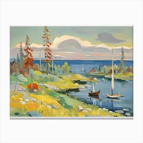 Sailboats On The Lake Canvas Print