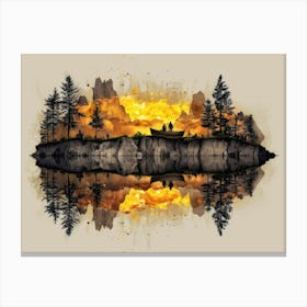 Fire In The Woods Canvas Print