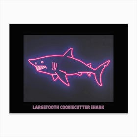 Neon Pink Largetooth Cookiecutter Shark 1 Poster Canvas Print