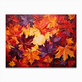 An Abstract Design Of Autumndisplaying A Group Of Maple Leaves With A Brilliant Interplay Of Leaf T (2) 2 Canvas Print