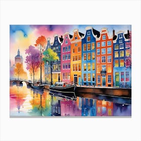 Amsterdam By The Canal 3 Canvas Print