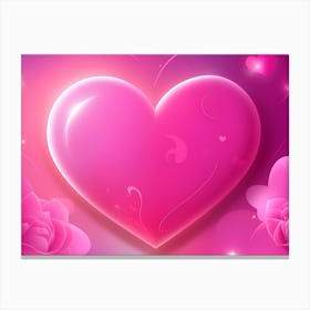 A Glowing Pink Heart Vibrant Horizontal Composition 26 Canvas Print