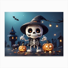 Halloween Skeleton 4 Canvas Print