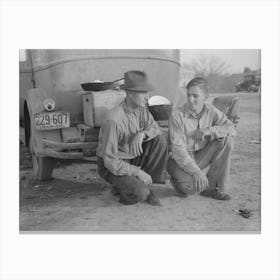 Migrant Father And Son, Edinburg, Texas By Russell Lee Canvas Print