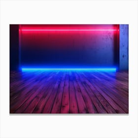 Blue And Red Neon Lights Canvas Print