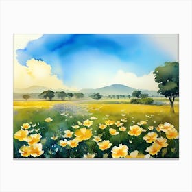 Field Of Yellow Flowers Canvas Print