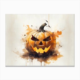 Getaucht in Schatten, erwacht zum Gruseln: Kürbis-Kunstwerk für Halloween III Canvas Print