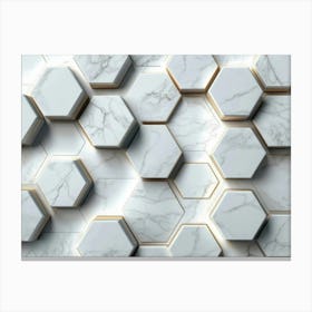 Marble Hexagons 3 Canvas Print