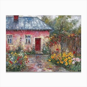 A Rainy European Garden # 3 Canvas Print